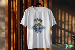 Watercolor Pirate Island Clipart Product Image 2
