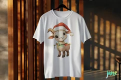 Cute Christmas Farm Animal Goat Clipart Product Image 3