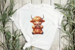 Highland Cow Giving Heart Hand Sign Clipart Product Image 3