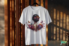 Woman Back Butterflies And Flowers Product Image 3