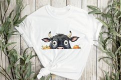 Halloween Peeking Cow Sublimation Clipart Product Image 3