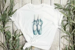 Watercolor Blue Ballerina Shoes Clipart Product Image 3