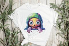 Funny Peeking Alien Sublimation Clipart Product Image 2