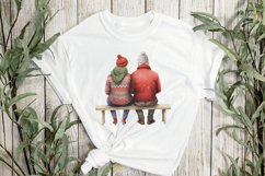Winter Old Couple In Love Sublimation Clipart Product Image 3