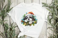 Lazy Shih Tzu Dog At Christmas Clipart Product Image 2