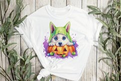 Halloween Peeking Husky Dog Sublimation Clipart Product Image 2