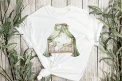 Green Boho Baby Shower Bed Sublimation Clipart Product Image 3
