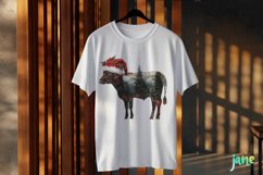 Double Exposure Christmas Cow Clipart Product Image 3