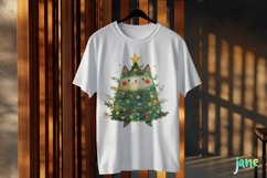 Cat Wrapped In Christmas Tree Clipart Product Image 3