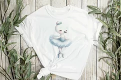 Watercolor Blue Ballerina Swan Clipart Product Image 3
