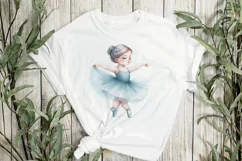 Watercolor Blue Baby Ballerina Clipart Product Image 3
