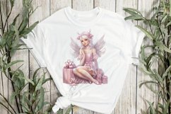 Pink Christmas Fairy Sublimation Clipart Product Image 2