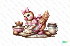 Pink Gingham Hen Mother’s Day Clipart Product Image 1