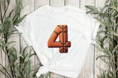 Basketball Doodle Letters Number 4 Product Image 3