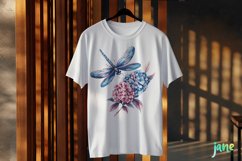Dragonfly And Flowers Tatoo Clipart Product Image 3