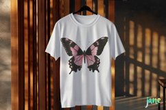 Black Pink Hand Drawing Butterfly Clipart Product Image 3