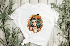 Vintage Pin Up Halloween Girl Clipart Product Image 3