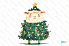 Sheep Wrapped In Christmas Tree Clipart Product Image 1