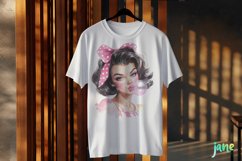 Retro Girl Blowing A Bubblegum Clipart Product Image 3