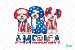Patriotic Trio Dogs Sublimation Clipart Product Image 1