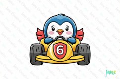 Cute Racing Animals Sublimation Clipart Product Image 1