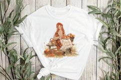 Autumn Picnic Girl Sublimation Clipart Product Image 2