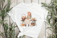 Autumn Picnic Girl Sublimation Clipart Product Image 2