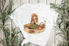 Autumn Picnic Girl Sublimation Clipart Product Image 2