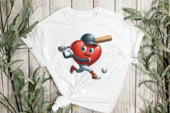 Cartoon Baseball Heart Character Clipart Product Image 2