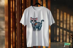 Russian Blue Day of The Dead Cat Sublimation Clipart Product Image 3