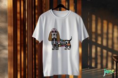 Basset Hound Day Of The Dead Dog Sublimation Clipart Product Image 3