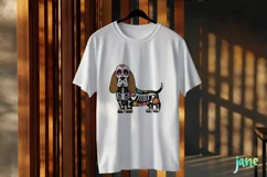 Basset Hound Day Of The Dead Dog Sublimation Clipart Product Image 3