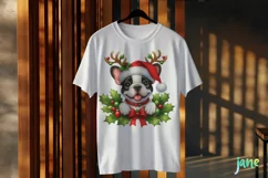 Christmas French Bulldog Peeking Clipart Product Image 3