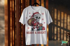 Merry And Bright Funny Skeleton Christmas PNG Clipart Product Image 3