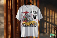 Merry AF Funny Skeleton Christmas PNG Clipart Product Image 3