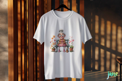 Gardening Grandma with Flowers PNG Clipart Product Image 3