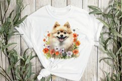 Pomeranian Dog Wildflowers Sublimation Clipart Product Image 3
