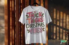 Retro Christmas Thick Thighs Christmas Vibe Sublimation PNG Product Image 3