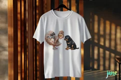 Little Girl With Rottweiler Dog Clipart Product Image 3