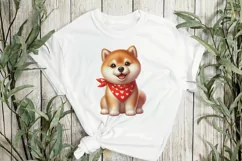 Cute Shiba Dog Red Bandana Clipart Product Image 3