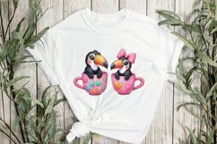 Cute Toucan Couple In Cup Clipart Product Image 2