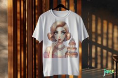 Vintage Pin-Up Girl Sublimation Clipart Product Image 3