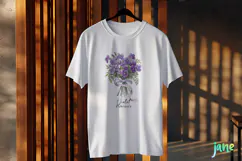 February - Watercolor Violet Birth Month Flower Clipart Product Image 3