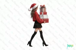 Christmas Fashion Girl Sublimation Clipart Product Image 1