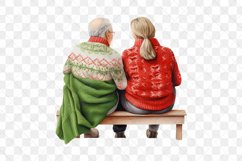 Winter Old Couple In Love Sublimation Clipart Product Image 3