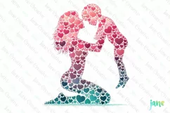 Mom And Baby Made Of Hearts Clipart Product Image 1