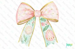 Pastel Easter Bow Sublimation Clipart Product Image 1