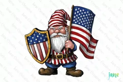4th Of July Patriotic Gnome Clipart Product Image 1