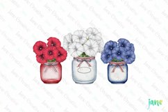 4th Of July Trio Flowers Clipart Product Image 1