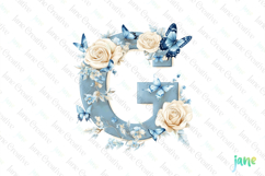 Watercolor Floral Butterflies Letter G Product Image 1